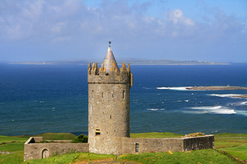 Doonegore castle in Doolin, Ireland