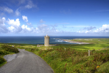 Doonegore castle in Doolin, Ireland
