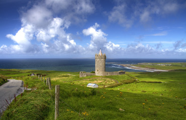 Doonegore castle in Doolin, Ireland