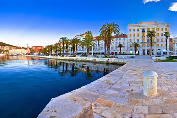 Split waterfront panoramic view from pier