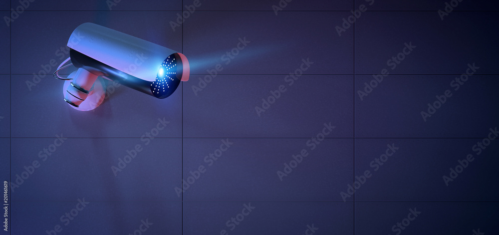 Poster security cctv camera system - 3d rendering