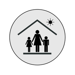 Mother with children in house7