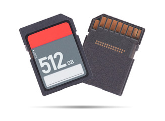 Memory card isolated on white background - 512 Gigabyte