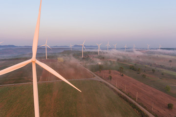 Aerial view of wind turbine
