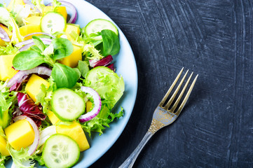 Vegetarian salad with vegetable and mango