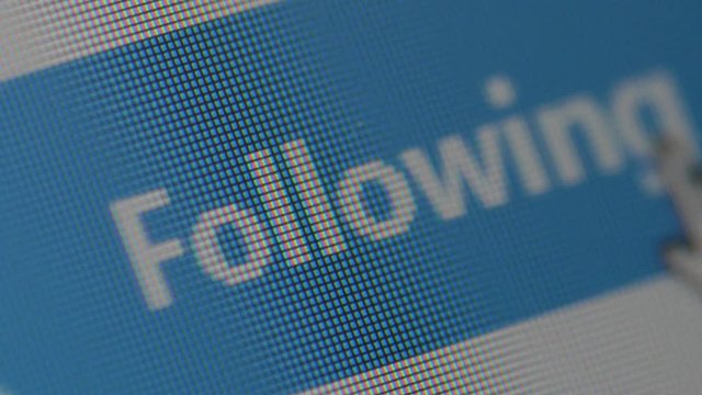 following, clicking follow button on social media
