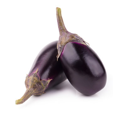 Eggplant or aubergine vegetable isolated on a white background