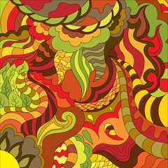 Abstract fantasy drawing colorful art vector background