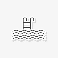 Pool vector sticker, Swimming pool with ladder icon, simple vector icon