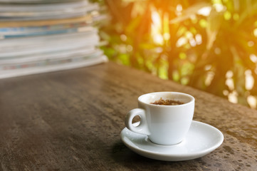 coffee on desk