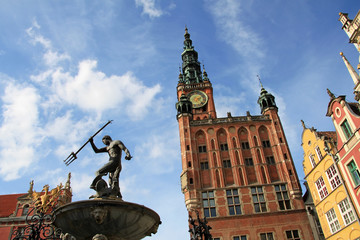 Naklejka premium Fountain of the Neptune in Gdansk