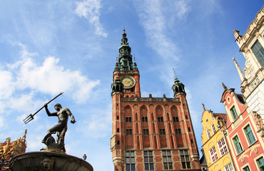 Naklejka premium Fountain of the Neptune in Gdansk