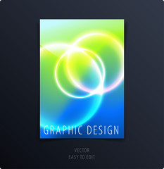 Abstract colourful poster graphic design of brochure in fluid liquid style with blurred smooth background.