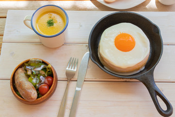 テラスでパンケーキ　ワンプレート