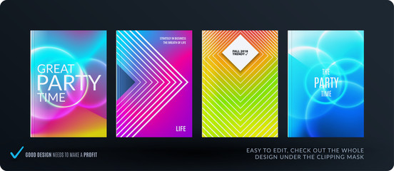 Abstract colourful graphic design of brochure in fluid liquid style with blurred smooth background.