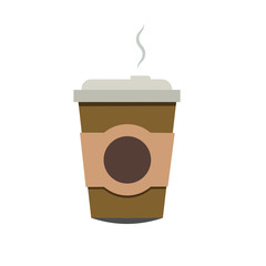 Vector drawing of hot coffee paper cup