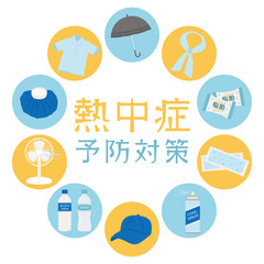 熱中症の予防と対策　アイコンのフレーム素材