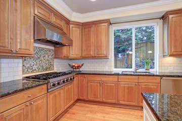 Luxury kitchen fitted with Viking appliances.