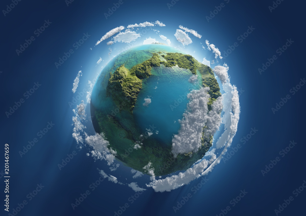Wall mural blue planet in space