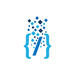 Code Pixel Logo Icon Design