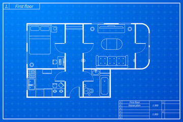 Architecture blueprint style house plan