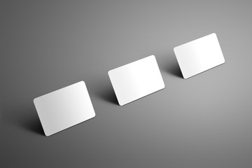 Stylish business template of a three blank  bank (gift) card on a background.
