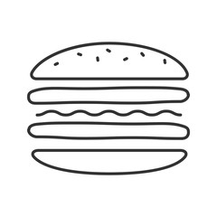 Burger cutaway linear icon
