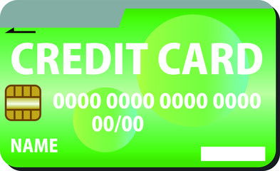 Green CREDIT CARD with Polka dot pattern set
