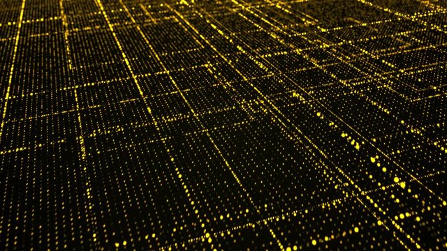 Grid of yellow glowing particles
