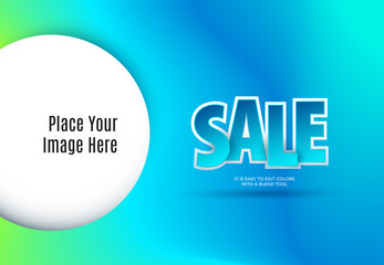 Sale banner template design on colourful background. Special offer for shopping, retail. Typography, lettering for website, flyer.