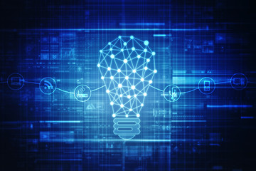 bulb future technology, innovation background, creative idea concept 