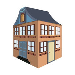 Volumetric image of the facade of the European home