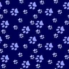 Vector seamless pattern with cat or dog,kitten or puppy footprints. Can be used for wallpaper,fabric, web page background, surface textures.