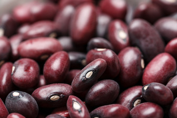 Red kidney beans macro shot, abstract texture
