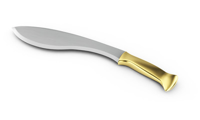 3D rendering of machete, isolated on white background.