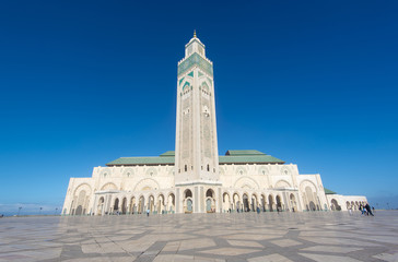 Hassan II Mosque in Casablanca Morocco is the third largest mosque in the World