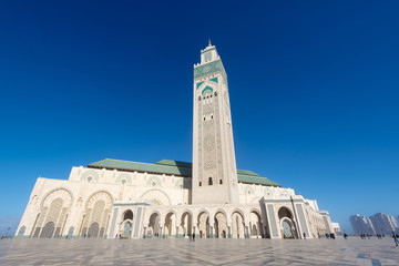 Obraz premium Hassan II Mosque in Casablanca Morocco is the third largest mosque in the World