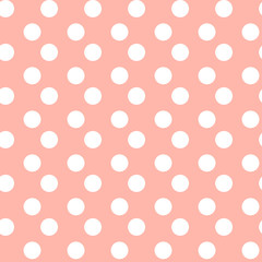 Seamless Background with polka dot pattern. Polka dot fabric. Retro vector background or pattern.