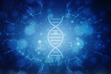 2d render of dna structure, abstract background