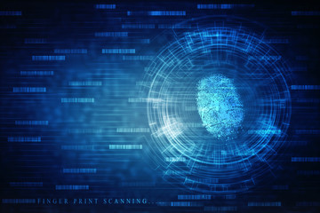 Fingerprint Scanning Technology Concept 2d Illustration