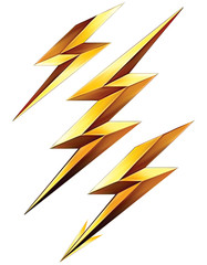 Lightning bolt set. Vector 3d illustration
