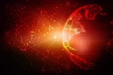 2d illustration technology background
