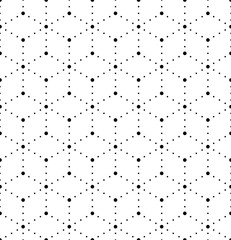 Vector seamless pattern. Modern stylish texture. Monochrome geometric background. A grid of hexagonal cells.