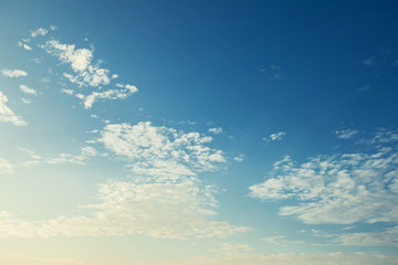 Blue sky background with white clouds sunny day