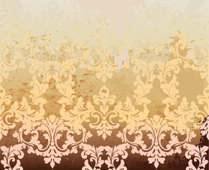 Obraz premium Baroque pattern vintage background Vector. Ornamented texture luxury design. Royal textile decors