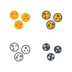 Cookie bakery food icon vector colored silhouette flat line