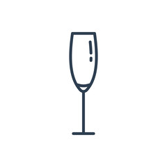 Linear icon of a glass of champagne.