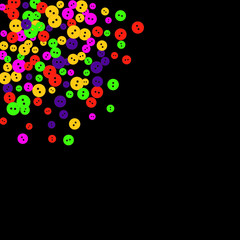 Vector Confetti Background Pattern. Element of design. Colored buttons on a black background