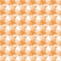 Stock Illustration - Orange colored 3D Gemstone Pattern, 3D Illustration, Bright Orange Background.