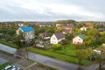 Fototapeta na wymiar Private houses in Kaliningrad.